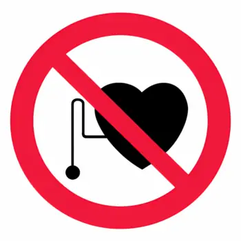 P 11 — Запрещается работа (присутствие) людей со стимуляторами сердечной деятельности (Пленка 100×100)